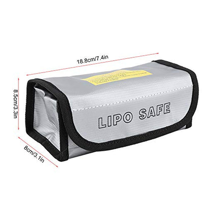 2PCS Lipo Battery Bag, Lipo Bag Fireproof Lipo Battery Fireproof Explosion Proof Bag Battery Storage Carrying Bag Charging Protection Bag