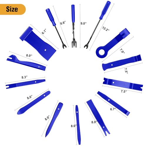 GOOACC 330Pcs Trim Removal Tool Auto Push Pin Bumper Retainer Clip Set | Fastener Terminal Remover Tool Adhesive Cable Clips Pry Kit Car Panel Radio Removal Auto Clip Pliers Blue - color: 330Pcs Clips Removal Kit Blue