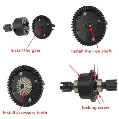 Carbon Steel Diff Gear 43T 10T Gearbox Differential Gears for Arrma | 1/8 Kraton/Notorious/Outcast/Talion 6S BLX /Typhon6S TLR 1/7 Fireteam/Mojave 6S BLX 4WD