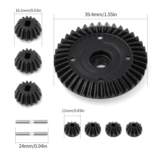 39T Differential Ring Gear 7pcs Bevel Diff Gear #45 Steel Gear Diff Unit for 1/10 Tamiya TT02 TT02B XV02 Upgrade Parts