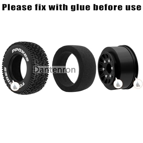 1/10 1/8 Truck Wheels and Tires 12mm 14mm 17mm Hex OD 4.41" RC Short Course Tires for 1:8 1:10 Off Road Truck Car Traxxas Slash 2WD 4×4 Rc4wd Arrma Senton Axial Losi Redcat 4PCS (Black) - color: Black