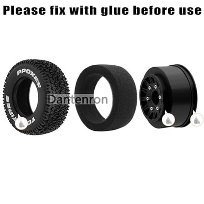 1/10 1/8 Truck Wheels and Tires 12mm 14mm 17mm Hex OD 4.41" RC Short Course Tires for 1:8 1:10 Off Road Truck Car Traxxas Slash 2WD 4×4 Rc4wd Arrma Senton Axial Losi Redcat 4PCS (Black) - color: Black