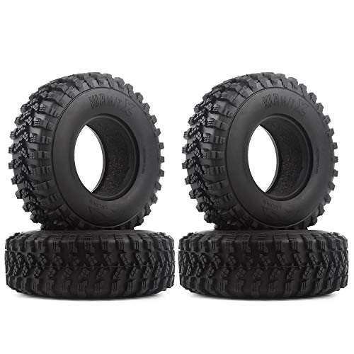 INJORA RC Tires 1.9inch 4Pcs RC Rubber Tyre Set Wheel Tires for 1:10 RC Crawler Axial SCX10 SCX10 III AXI03007 D90 TF2 MST Tamiya - size: 105mm