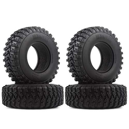 INJORA RC Tires 1.9inch 4Pcs RC Rubber Tyre Set Wheel Tires for 1:10 RC Crawler Axial SCX10 SCX10 III AXI03007 D90 TF2 MST Tamiya - size: 105mm