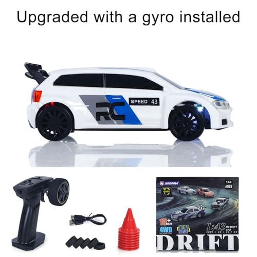 TOUCAN RC HOBBY 2.4GHz Mini RC Drift Car 1/43 Racing Vehicles High Speed 4WD Ready to Go Mini Car Radio Battery Lights Model Gyroscope for Ages 14+ - color: 4307gyro