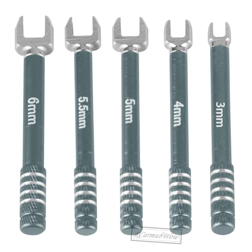 RC 3MM 4MM 5MM 5.5MM 6MM Turnbuckle Wrench Upgrades for RC Car,Medium Carbon Steel Turnbuckle Nut Ball Joint Remover RC Repair Tool,5pcs,Titanium - color: Titanium(1set)