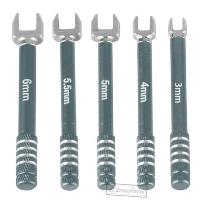 RC 3MM 4MM 5MM 5.5MM 6MM Turnbuckle Wrench Upgrades for RC Car,Medium Carbon Steel Turnbuckle Nut Ball Joint Remover RC Repair Tool,5pcs,Titanium - color: Titanium(1set)