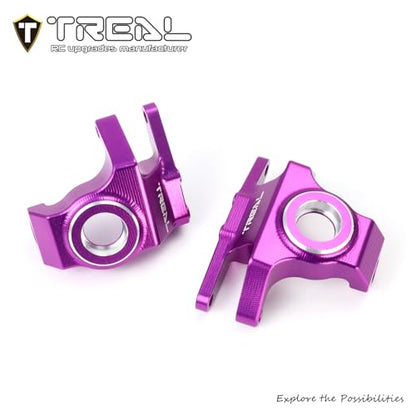Treal High-Strength 7075 Aluminum Front Knuckles (2pcs Set) CNC Machined Upgrades, Compatible with Vanquish H10 Optic RC Crawler(Purple) - color: Purple