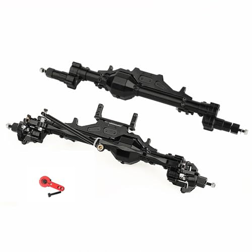 CNC Metal Complete Front Rear Portal Axle for 1/10 RC Crawler Axial Wraith 90018 90048 90053 90018 90020 90045 90056 RR10 AX10 Upgrades Part (Black)