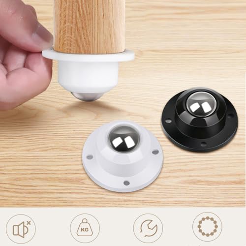Dear Self Adhesive Caster Wheels for Furniture, Storage Box, Trash Can - Stainless Steel Universal Pulley 360 Degree Rotating Swivel Wheels - 1 Inch Low Profile - Black - 4 Pack - style: Black【1 inch】