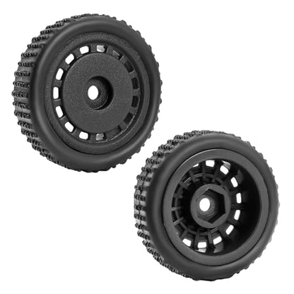 Pre-Mounted Pin Buggy Tires and Wheels Rims Hub Tires Set for 1/24 Losi Micro-B 1/28 Losi Micro-T Wltoys 244016 Upgrade Part (Black Micro-B) - color: Black Micro-b