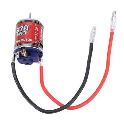 Fabater 370 Brushed Motor, High Torsion Low Noise Stainless Steel Casing RC Car Motor, Electric Motors for RC Car Boat, High Speed 45T 2.3mm