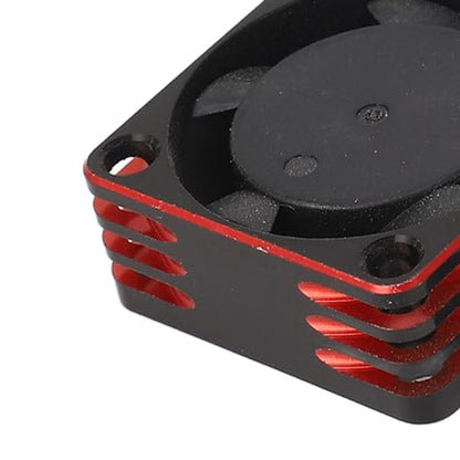 Uxsiya Brushless Motor ESC Cooling Fan, High Speed Dissipation 25x25mm Aluminium Alloy RC Electric Motor Cooling Fan Solid Construction Universal Fit for RC Car (Red)