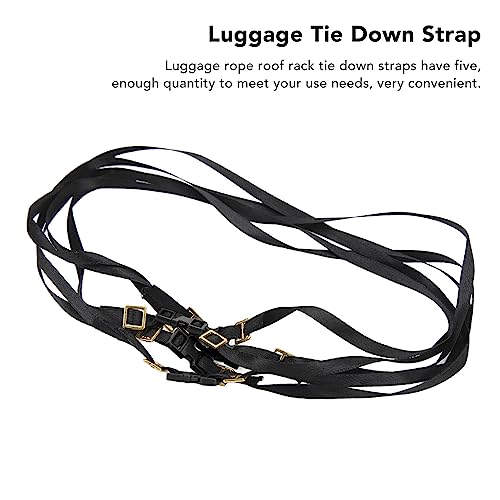 5pcs 1/10 Scale RC Tie Down Straps, Sturdy Length Adjustable Luggage Rope Roof Rack Tie Down Straps, Crawler Accessories, for RC (Black) - color: Black