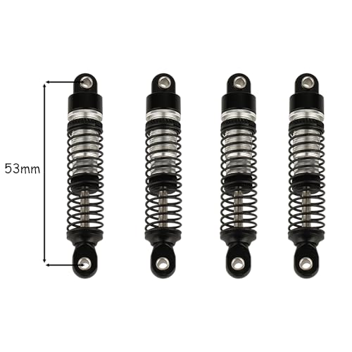 4PCS 53mm/59mm/65mm/78mm Aluminum Shocks Absorbers Oil Threaded Damper for 1/18 RC Crawler TRX4M TRX-4M Bronco Defender K10 Upgrade Parts (53mm-black) - color: 53mm-black