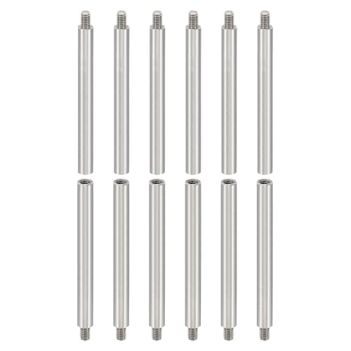 PATIKIL 12pcs M4 Standoffs, M4 55+6mm Spacer Standoffs Steel Threaded Standoffs Screws Kit 4mm ID 6mm OD Metric Male Female Thread Adapters for Circuit Board PCB RC Drones Motherboard - size: 55+6mm L
