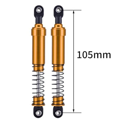 75mm-115mm Big Bore Shocks, RC Crawler Shocks for 1/10 RC Crawler LCG Chassis Gspeed V3 Element Enduro SCX10 TRX4 Gamde R1 Comp Builds DIY (Gold 105mm 2pcs) - color: Gold 105mm 2pcs
