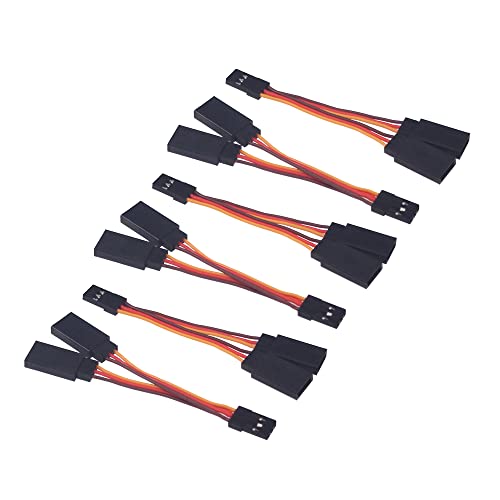 6pcs Servo Y Cable 1 to 2 Y Leads Male to Female Extension Lead Wire for RC Airplane Model(C171-6)