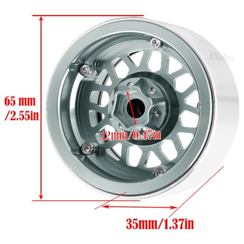 RC Crawler 2.2 Beadlock Wheels and Rim for 1/10 SCX10 90046 AXI03007 TRX4 TRX6 VS4-10 Gen7 Gen8 MST CFX D90 RC Car,2.2 Wheel Rim (4PCS) Wheel Hub,Metal Beadlock Wheels Rims,Titanium - color: Titanium- (Wheel Rims)