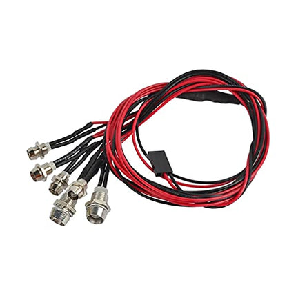 6 LED RC Car Light Kit, White Headlight Red Taillight Yellow Turn Signal Light for 1/10 1/8 RC Models TRX4 D90 SCX10 RC Car Truck Lighting (Red, White & Yellow) - color: Red, White & Yellow