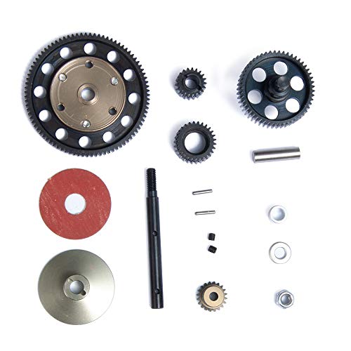 QUE-T Heavy Duty Steel Transmission Straight Gear Set for 1/10 Axial SCX10