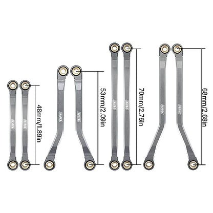 INJORA High Clearance Chassis Links CNC Aluminum Links Set for TRX4M Defender Bronco 1/18 Upgrade Parts (Grey)