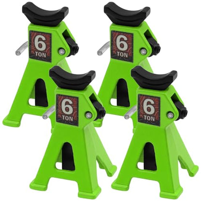 4Pcs ShareGoo 1/24 RC Scale Toy Decoration Metal RC Mini Toy Jack Stands Simulation Compatible with 1/18 1/24 RC Crawler SCX24 AX24 TRX4M FCX24 RC Crawler Car (Green) - color: Green