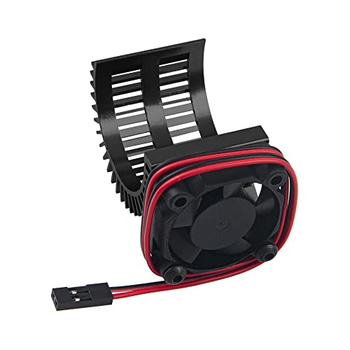 RC Motor Heatsink 540 545 550 Brushless Brushed Electric Engine Heat Sink with 5-6V Cooling Fan Compatible with Traxxas HSP HPI Wltoys Himoto Axial Tamiya 1/10 RC Crawler Truck Car (Black) - color: Black