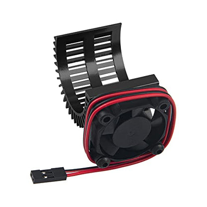 RC Motor Heatsink 540 545 550 Brushless Brushed Electric Engine Heat Sink with 5-6V Cooling Fan Compatible with Traxxas HSP HPI Wltoys Himoto Axial Tamiya 1/10 RC Crawler Truck Car (Black) - color: Black