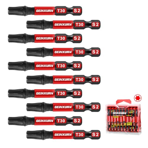 10Pieces 2 In. T30 Impact Tough Magnetic Screwdriver Bit Set, #30 Torx Head Power Bits, S2 Alloy Steel Star Bits with Storage M-Box - color: 10 Pcs, size: T30 - 2 in