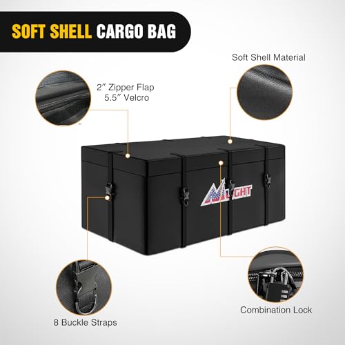 Nilight 60" x 20"x 7.87" Folding Carrier Fits 2-Inch Receiver 500 Lbs Capacity Bag Net Ratchet Straps Lock Stabilizer for SUV Pickup RV Van - style: 20"Basket w/Bag,Net,Straps,Stabilizer,Lock