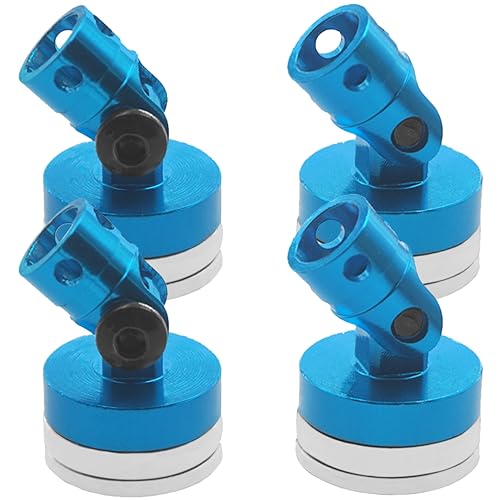 ShareGoo 4PCS RC Magnetic Body Post,Alloy Magnetic Stealth Invisible Body Shell Mount Column Compatible with HSP Redcat Himoto Traxxas SCX10 4WD 1/10 RC Car (Blue)