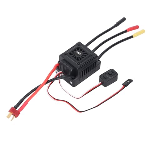 45A Brushless ESC for /10 Short Course Truck, Aluminum Heatsink Electronic Speed Controller Compatible with Sensored Sensorless Motors, Low Latency High Efficiency RC Racing and