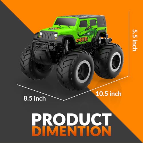 STEMTRON Amphibious RC Car 1:16 4WD Waterproof Monster Truck | 2.4GHz All Terrain Off-Road Remote Control Car, 360° Spin, Double-Sided Water Driving, Pool & Beach Toy Gift for Kids - color: Green Suv, size: 1:16 Scale