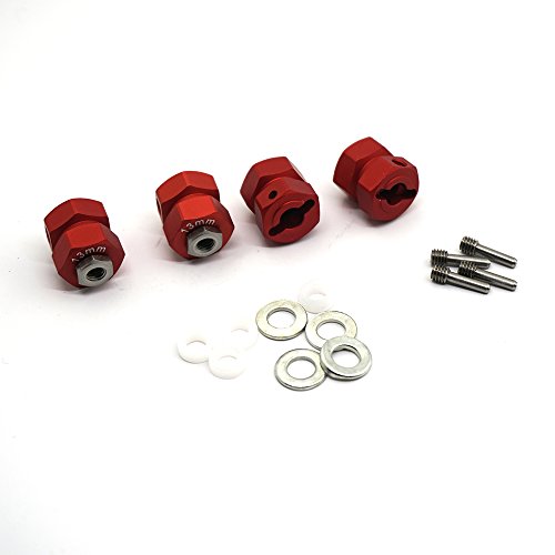 4PCS RC Wheel Spacers 12mm Aluminum Wheel Hex Hub 13mm Offset Extension Hex Drive Adapter Combiner Coupler Compatible with Axial Wraith 90048 RR10 1/10 RC Crawler Car Upgrades