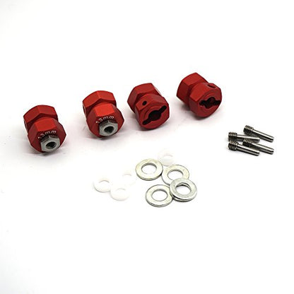 4PCS RC Wheel Spacers 12mm Aluminum Wheel Hex Hub 13mm Offset Extension Hex Drive Adapter Combiner Coupler Compatible with Axial Wraith 90048 RR10 1/10 RC Crawler Car Upgrades