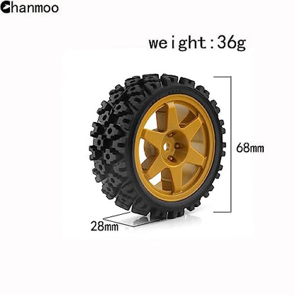 1/10 RC On Road Tires Rubber Rally Tyres and Wheels Rims 12mm Hex for 1/10 Scale RC Racing Drift Car HPI KYOSHO Tamiya XV01 XV02 TA06 TT01 TT02 PTG2 144001 A959 4PCS