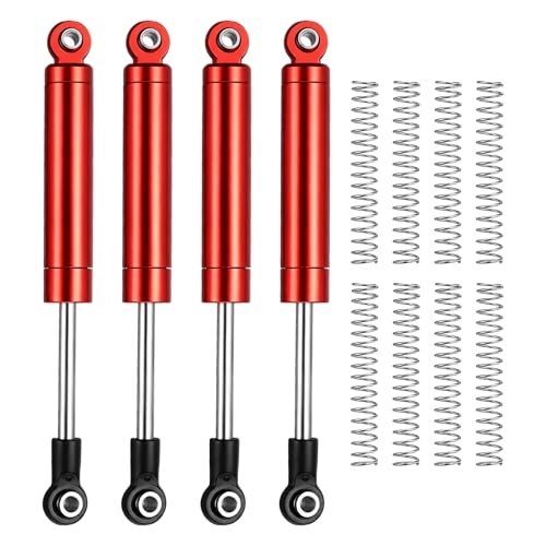RC Shock Absorber (with Internal Spring Spare Springs), [for 1/10 RC Crawler ] - 76-101mm / Red / 4 Pcs - color: Red, size: 76-101mm