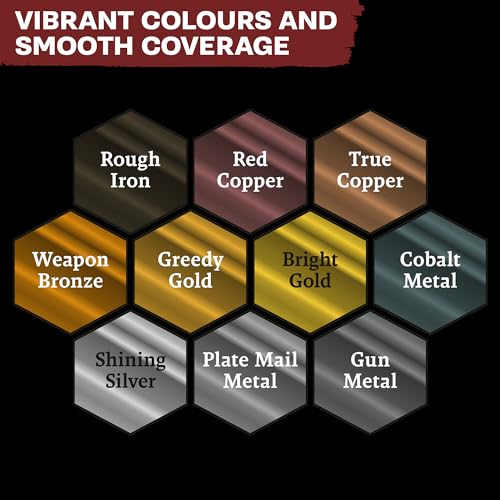 The Army Painter, Warpaints Fanatic Metallics Paint Set, 10 x 18 ml | Oro, rame, metallo, bronzo e argento, colori per D&D e Warhammer