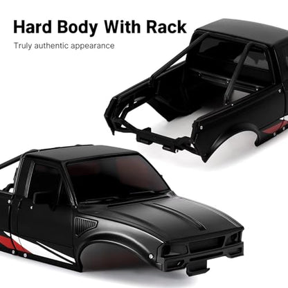 RC Spare Part Compatible with TRX4M for Defender for Bronco for Pickup Hard Body Shell with Bed Rack 1/18 RC Crawler Car Upgrade Parts(Black) - size: Black