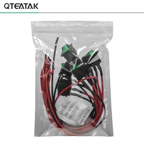 5 Pack KCD1 SPST Pre-Wired On/Off Green LED Boat Rocker Toggle Switch - color: Green, size: DC 12V-24V 20A - Pre-Wired