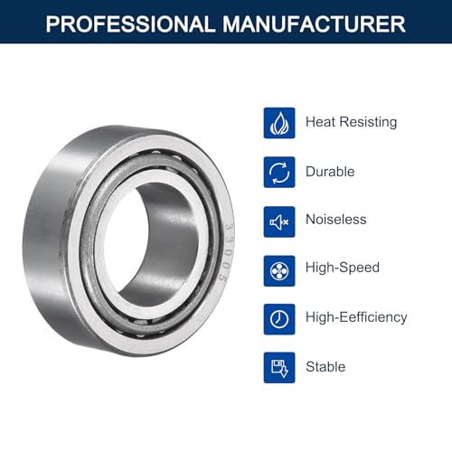 2 Pack 33005 Tapered Roller Bearing Cone and Cup Set | 25mm Bore 47mm OD 17mm Cup Width, Chrome Steel Taper Bearings Set, ABEC-3 - size: 33005