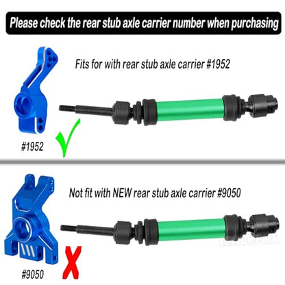 Drive Shaft Axles Upgrades Part for 1/10 Slash 4X4 VXL/Rustler 4X4 VXL/Stampede 4WD VXL,RC Steel #45 Front & Rear 4Pcs Driveshafts CVD w/Hex Hops Up,Green - color: Green - (Axles)
