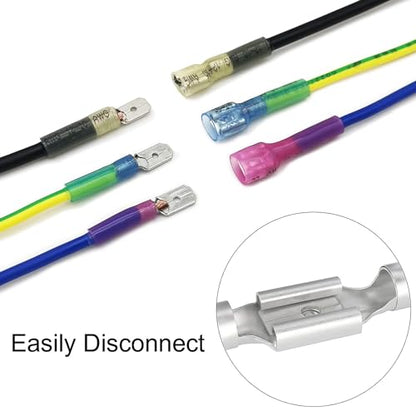 280Pcs Heat Shrink Spade Connector, Male and Female Spade Terminals Kit, Crimp Terminal Connectors, Quick Disconnect Connectors, Automotive Electrical Wire Connectors Kit (22-10 Gauge) - size: 280pcs-spade connector