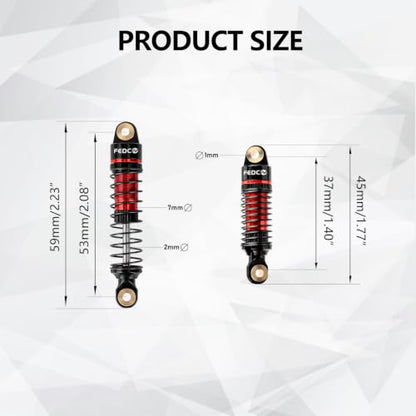 HPI Venture18 Shocks 53MM Shock absorbers For HPI Venture18 Upgrades | With Springs CNC Threaded Oil Damper For 1/18 RC Crawler