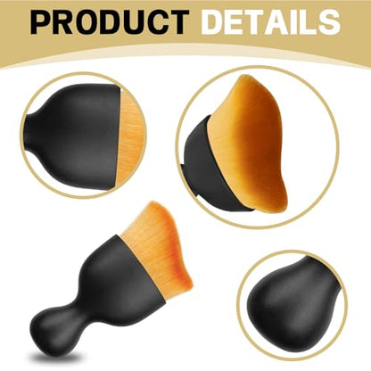 1Pcs Auto Soft Hair Brush Advanced Car Interior Detailing Brush for Dashboard Air Vent Gaps Dust Removal and Cleaning of Leather Surfaces Widely Used, Black handle, yellowish-brown bristles - color: Yellow