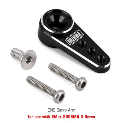 INJORA ES08MA Metal Gear Servo with Mount and Horn for SCX24 Upgrade, Black - color: Black
