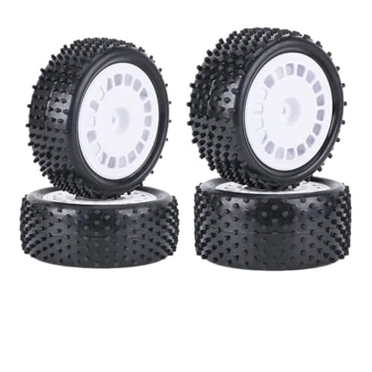4pcs 88mm Glued Road Wheel for 1/10 Tam-iya TT-02B DT-02 RC Car Rally Racing Rims Mounting Glue Bands(White)
