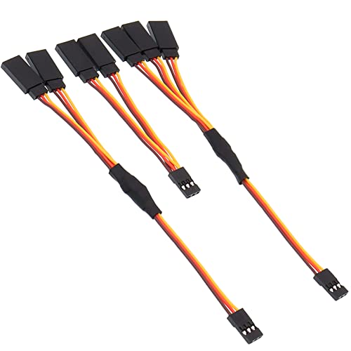 8PCS JR Plug Splitter,JR Male Female Y Cable,JR Y Parallel Adapter Splitter Harness Compatible with RC Model Cars or Airplanes