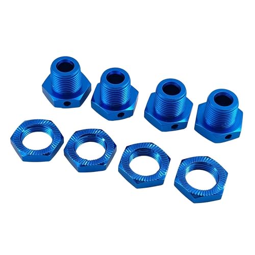17mm Aluminum Wheel Hex Hub & Nut Set for ARRMA Typhon 4X4 3S BLX (Blue) | 550 MEGA,1/8 Scale,Fits Hex Wheels,Upgrade Parts,AR310906 Compatible,ARA310906 ,AR310904 Compatible,ARA310904 Compatible - color: Blue